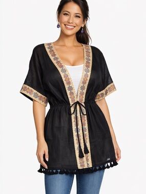 Johnny Was Speza embroidered kimono NWT RARE  (extremely oversized)